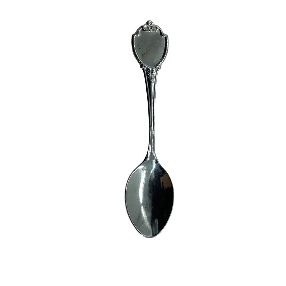 Vtg 70s Collectible Souvenir Oval Silver‎ Teaspoon Spoon 4"